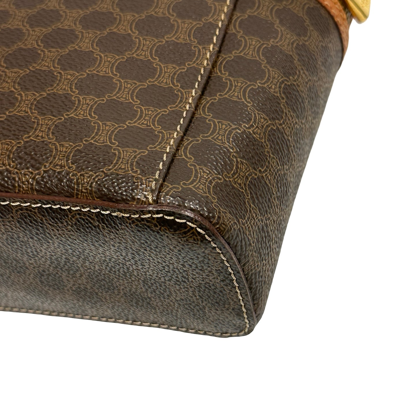 CELINE Macadam Macadam Canvas Bag Handbag Brown