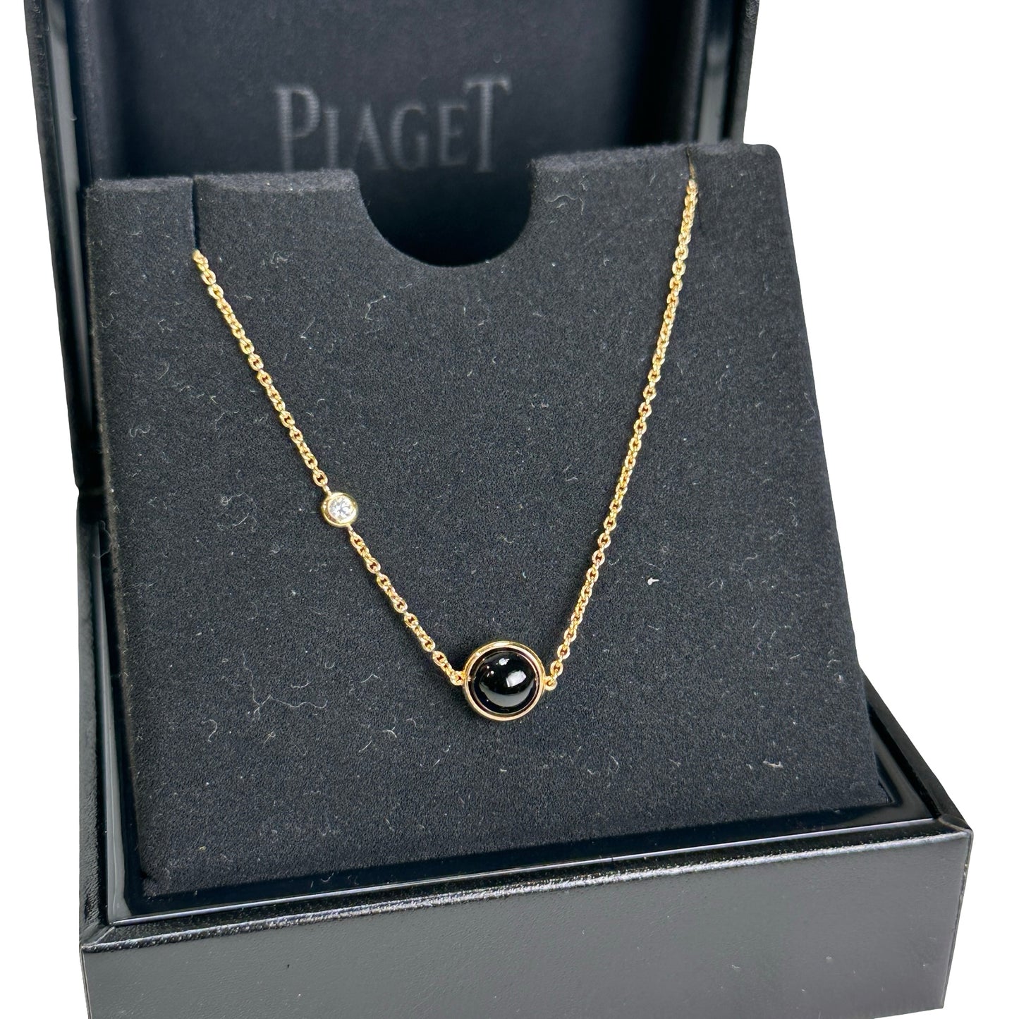 PIAGET Onyx Diamond Possession Necklace Gold Black