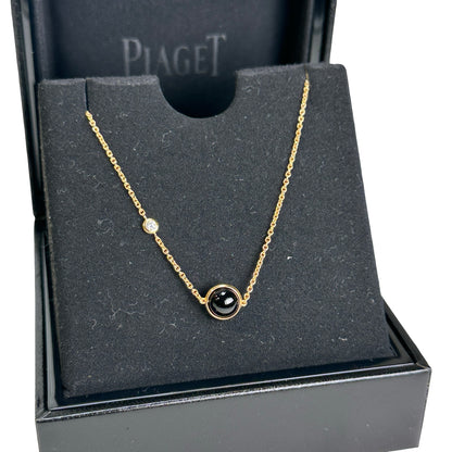 PIAGET Onyx Diamond Possession Necklace Gold Black