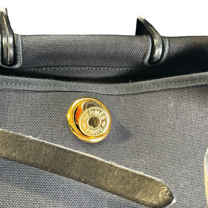 Used HERMES Canvas Leather Herbag A Dos Zip Retourne Backpack Black