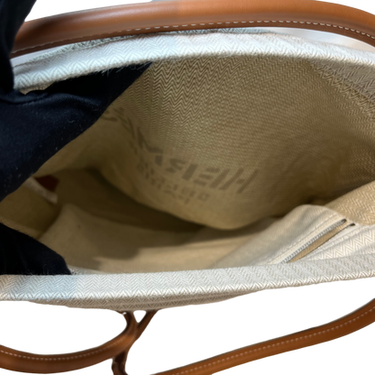Used HERMÈS Maline Bag Drawstring Bag Beige PHW Vert Cypress (VY)