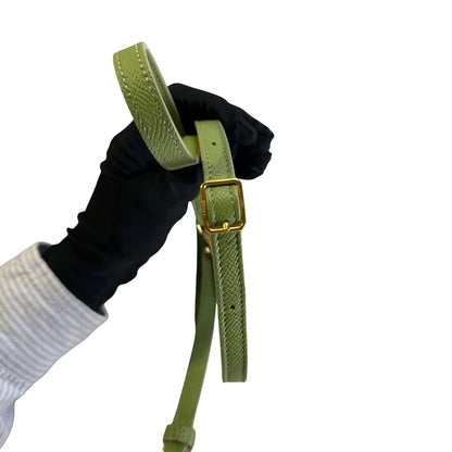 Used CELINE Grained Calfskin Pico Belt Bag Handbag Light Green