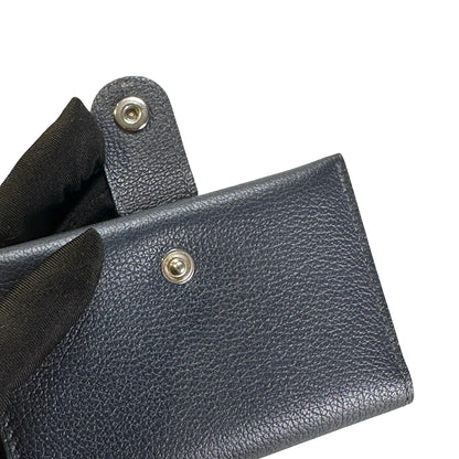 Used HERMES Togo Dogon Card case Navy PHW