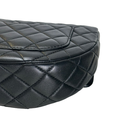 Used CHANEL Quilted Lambskin Quilted Crossbody Crossbody Bag Black Gold