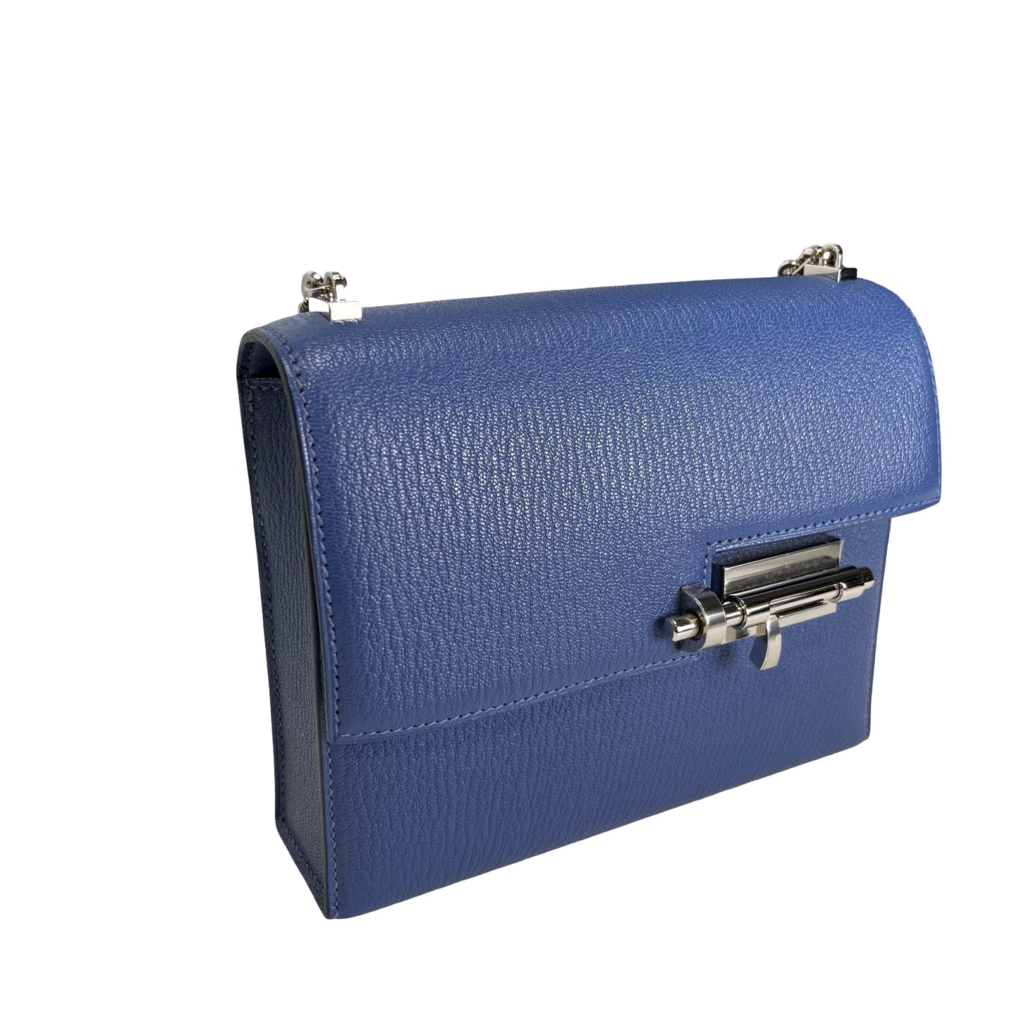 Used HERMES Epsom Verrou Crossbody Bag Blue Phw