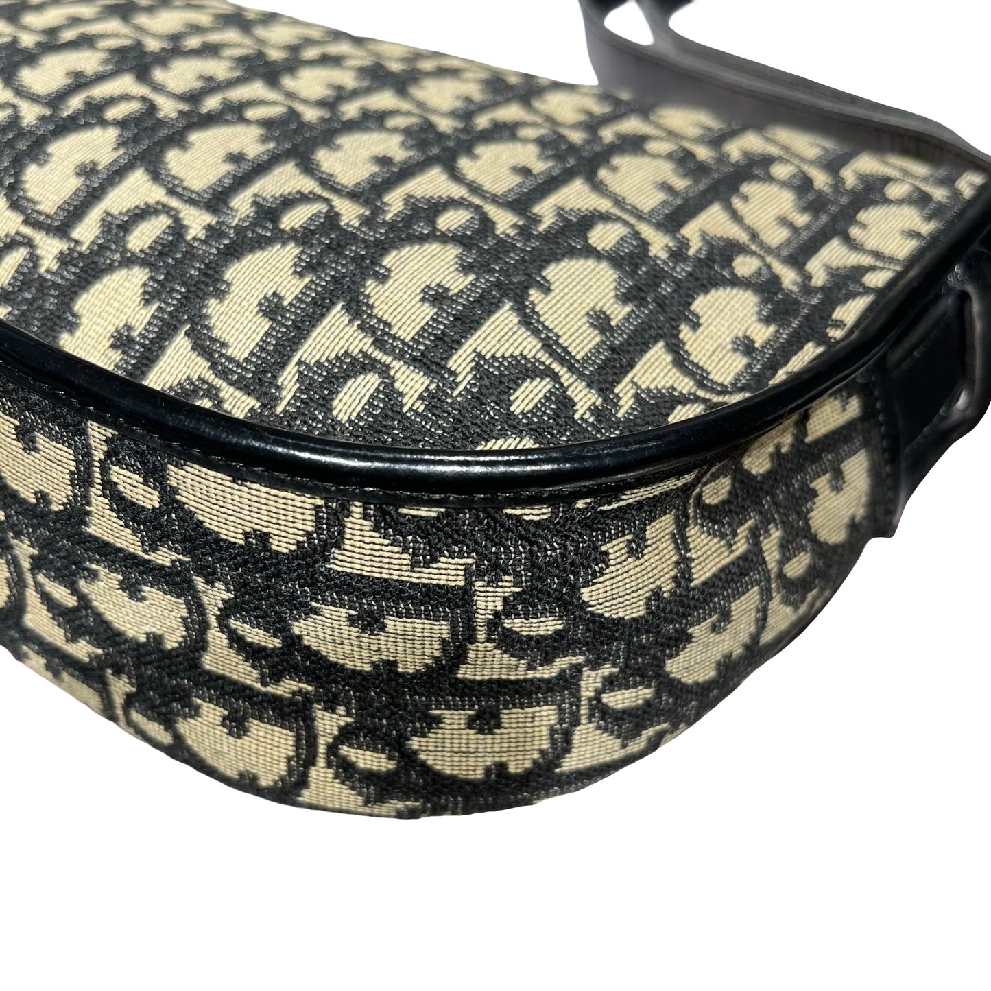 CHRISTIAN DIOR Shoulder Bag Beige Black GHW