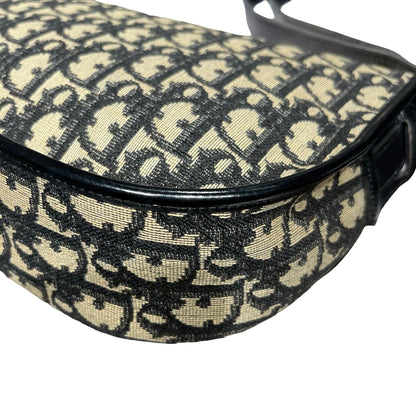 CHRISTIAN DIOR Shoulder Bag Beige Black GHW