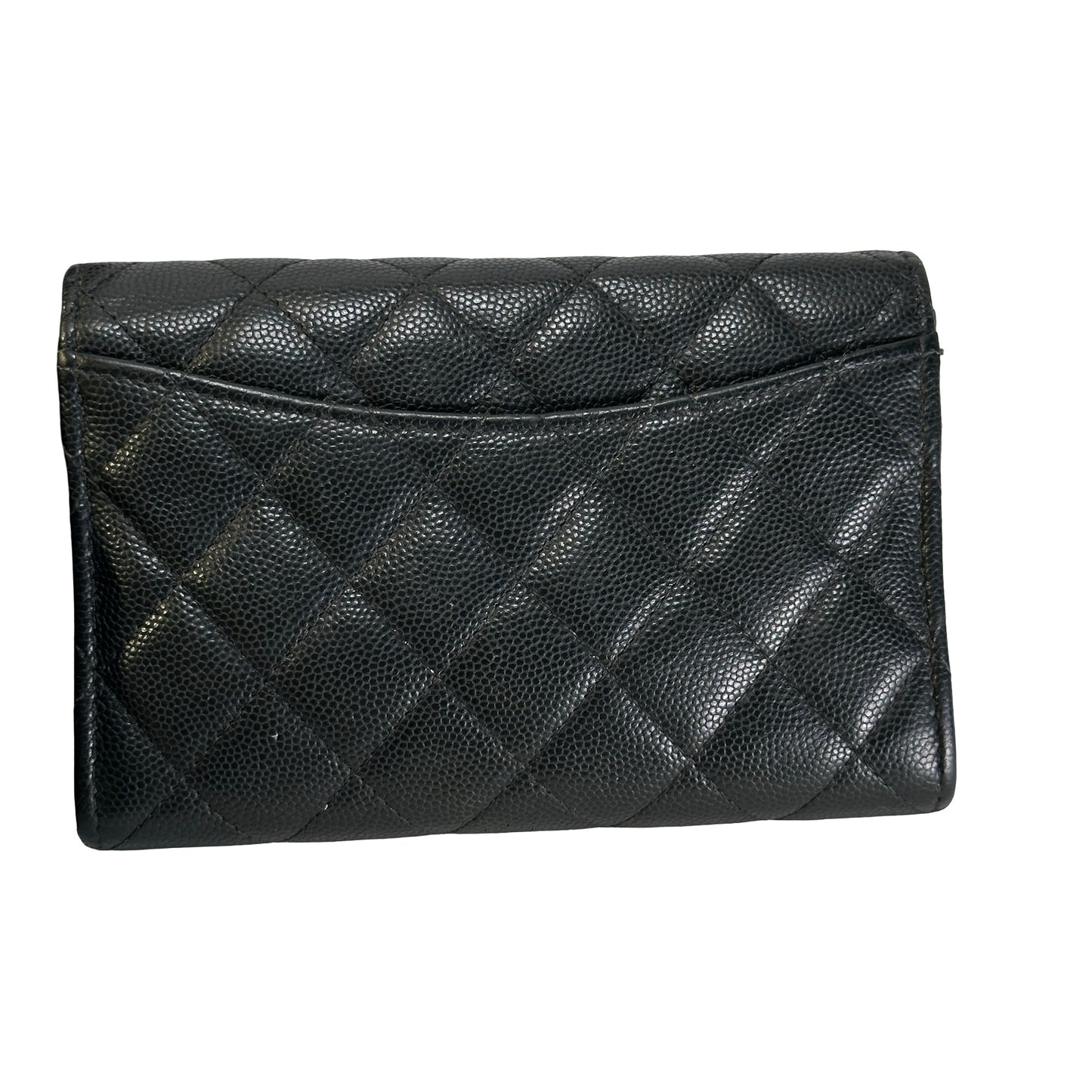 Used CHANEL Quilted Caviar Classic Flap Wallet Wallet Black