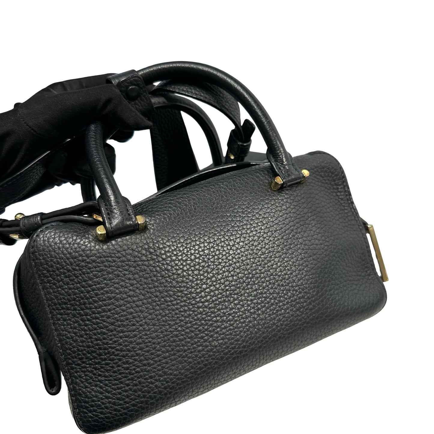 Used DELVAUX Leather Cool Box Handbag Black