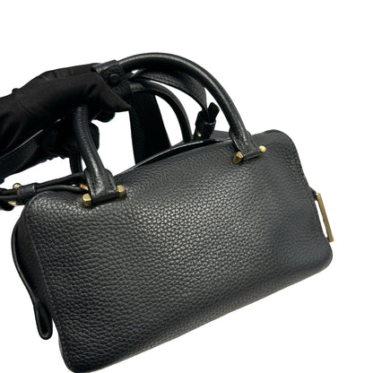 Used DELVAUX Leather Cool Box Handbag Black