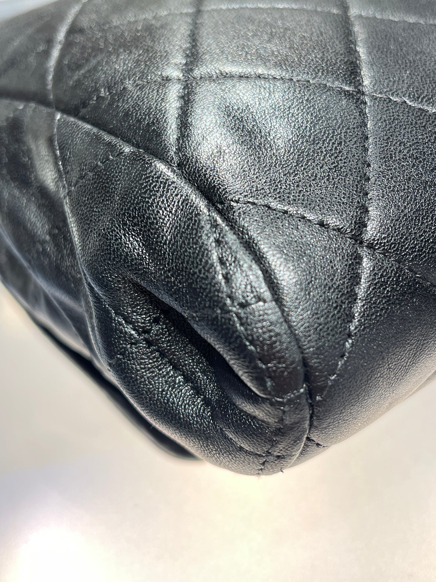 Chanel Lambskin Classic Flap Shoulder Bag Black with Silver Hardware [3001708]