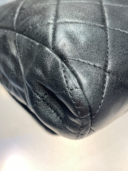Chanel Lambskin Classic Flap Shoulder Bag Black with Silver Hardware [3001708]