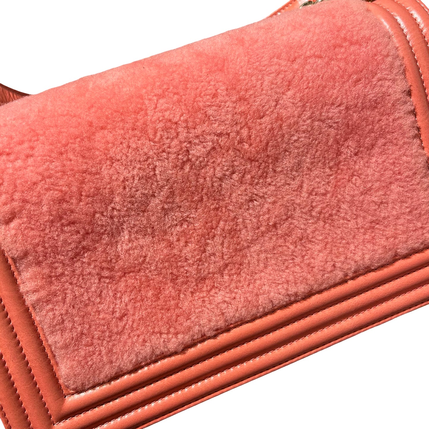 Used CHANEL Small Boy Chain Shoulder Bag Pink GHW