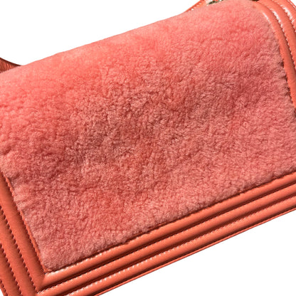 Used CHANEL Small Boy Chain Shoulder Bag Pink GHW