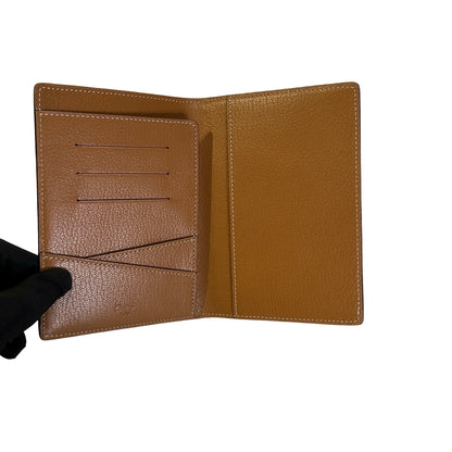 CARTIER Grained Leather Grained Leather Cover Passport Case Black