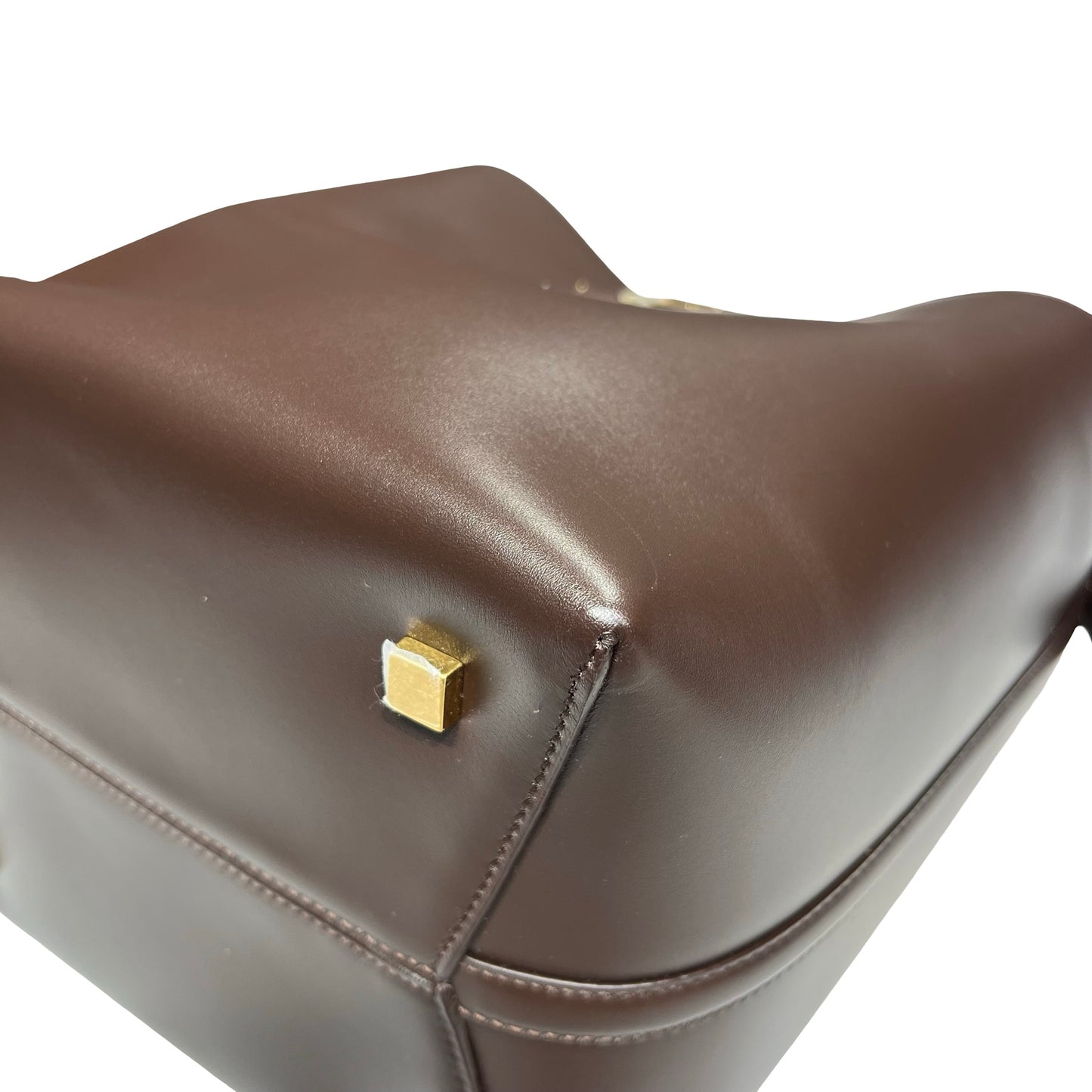 New SAINT LAURENT Vanity Bucket Bucket Bag Brown GHW
