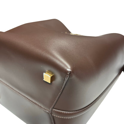 New SAINT LAURENT Vanity Bucket Bucket Bag Brown GHW