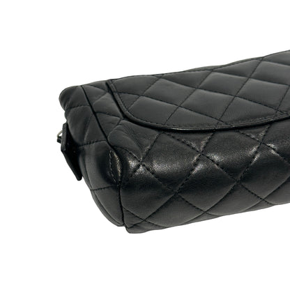 Used CHANEL Matelasse Lambskin Matelasse Pouch Black Burgundy