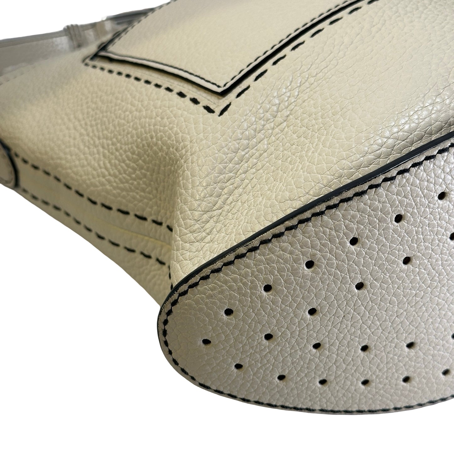 Used DELVAUX Leather Pebbled leather Pin Daily Cross body bag White PHW