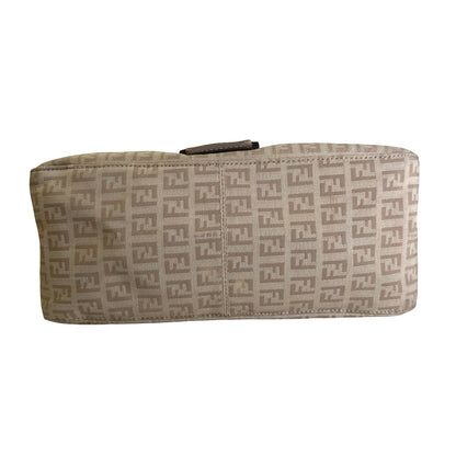 Used FENDI Zucca Mamma Baguette Baguette Bag Beige Silver
