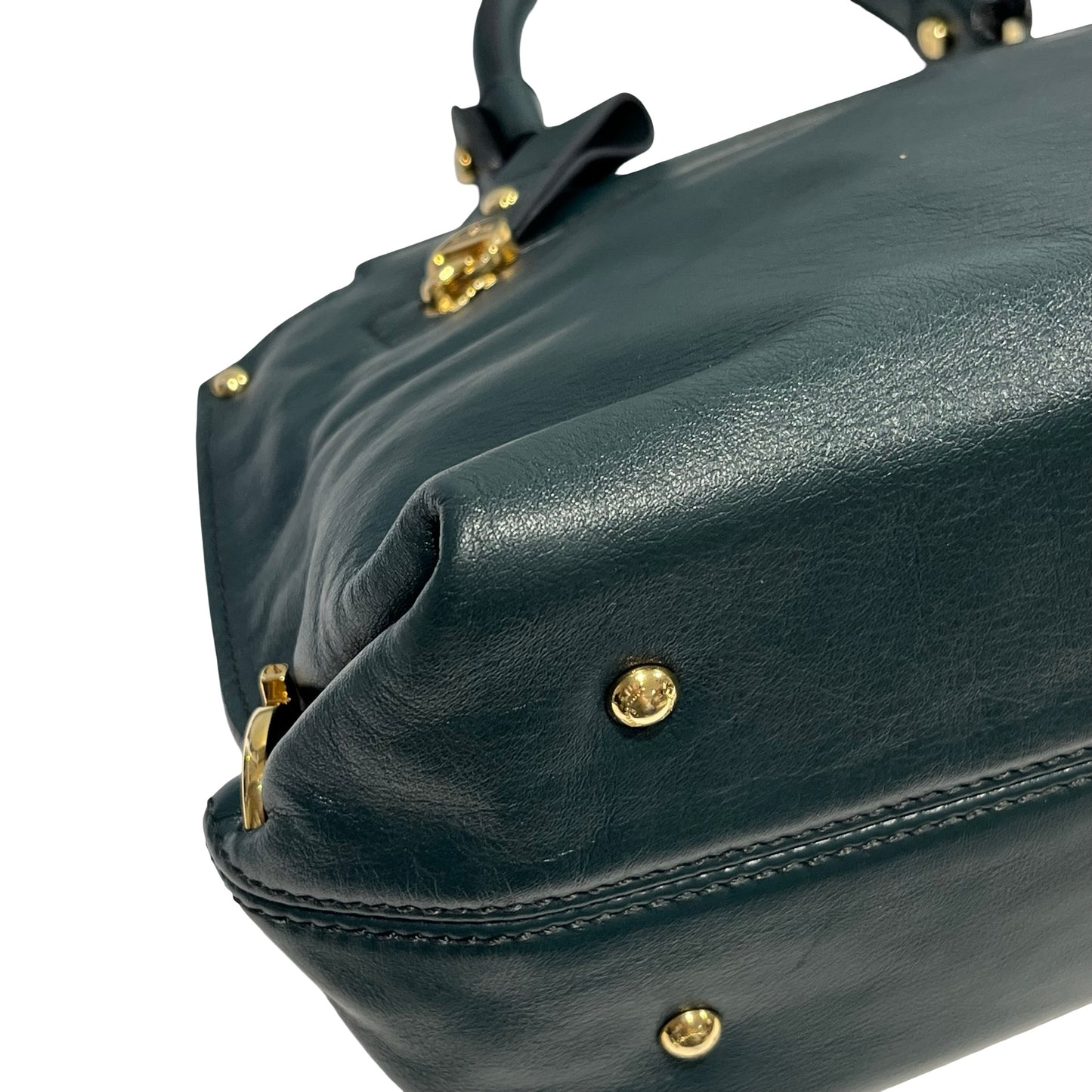 SALVATORE FERRAGAMO Leather Sofia Handbag Dark Green