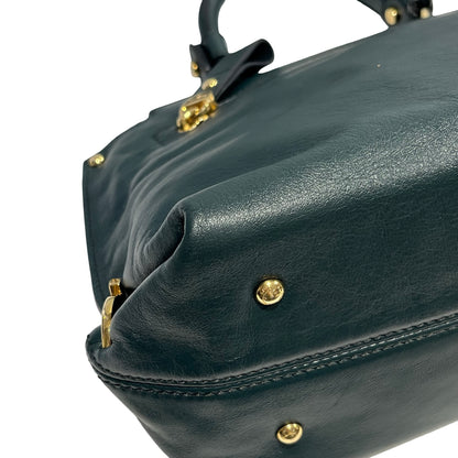 SALVATORE FERRAGAMO Leather Sofia Handbag Dark Green