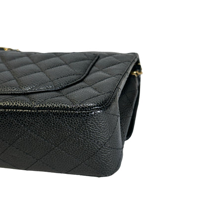 CHANEL Caviar Quilted CF23 Shoulder Bag Black Gold