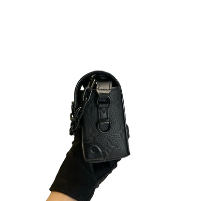Used LOUIS VUITTON Monogram Taurillon Steamer XS Crossbody Bag Black