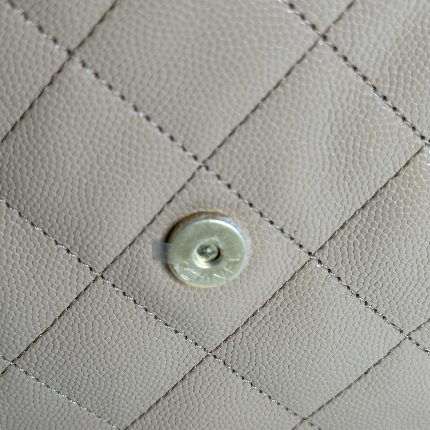CHANEL Quilted Caviar Quilted Bucket Bag Bucket Bag Beige Gold