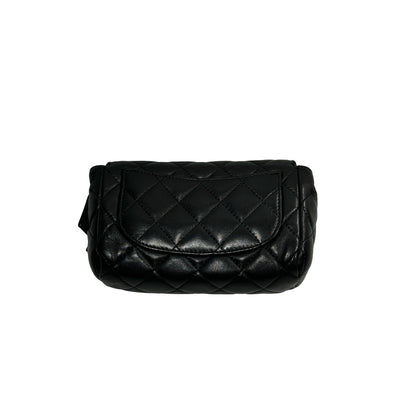 Used CHANEL Matelasse Lambskin Matelasse Pouch Black Burgundy