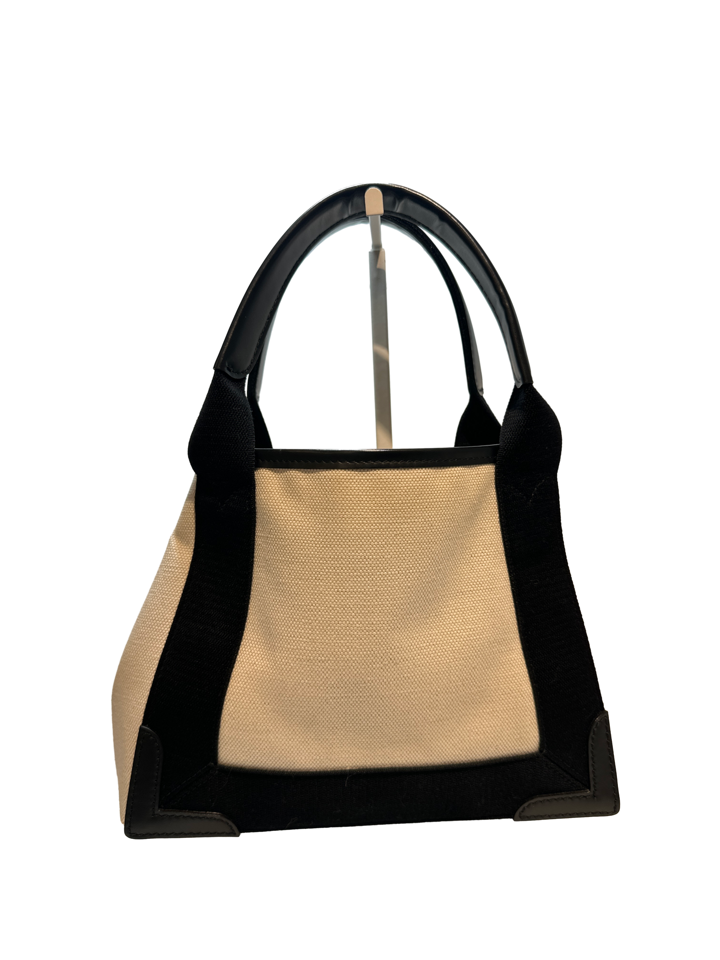 Used Balenciaga Canvas CABAS BAG Tote Bag Black White