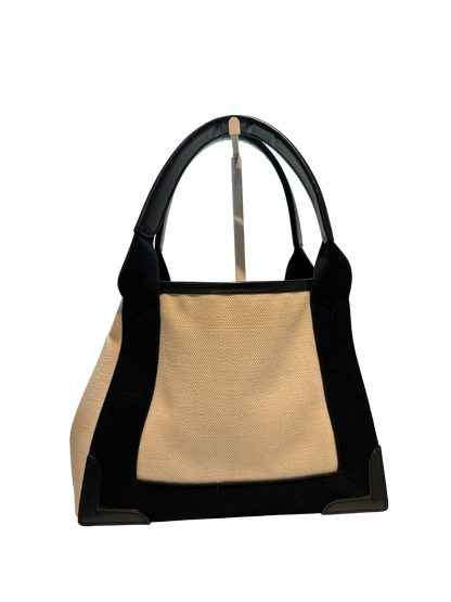 Used Balenciaga Canvas CABAS BAG Tote Bag Black White