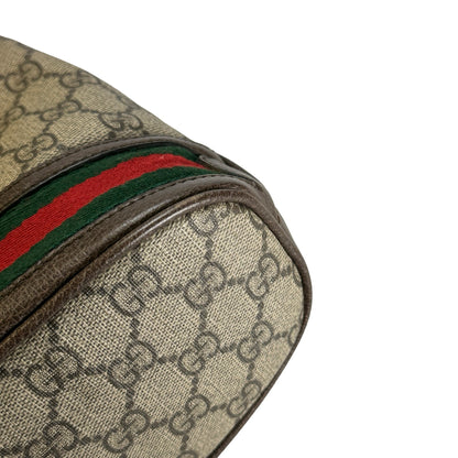 Used GUCCI GG Supreme Canvas Ophidia Bucket Bag Beige Ebony Brown， GHW