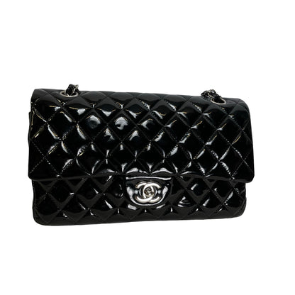 Used CHANEL Pantent CF 25 Cross body bag Black PHW