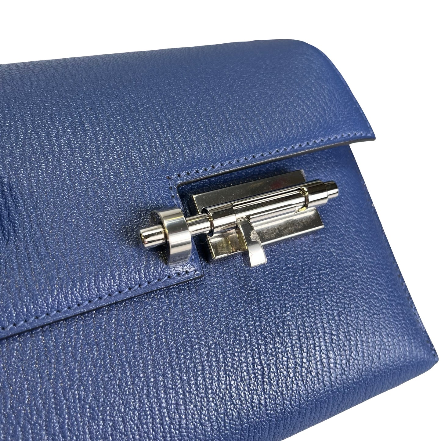 Used HERMES Epsom Verrou Crossbody Bag Blue Phw