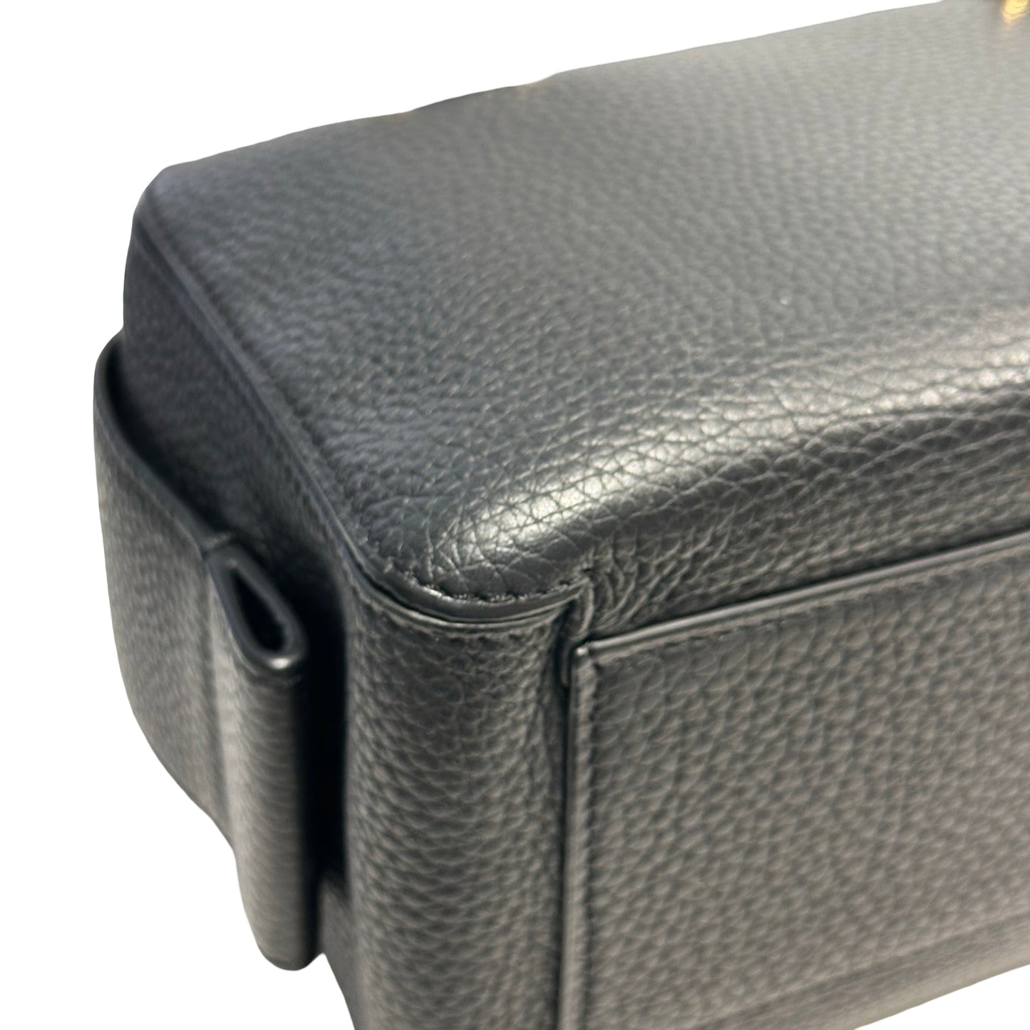 Used DELVAUX Leather Cool Box Handbag Black