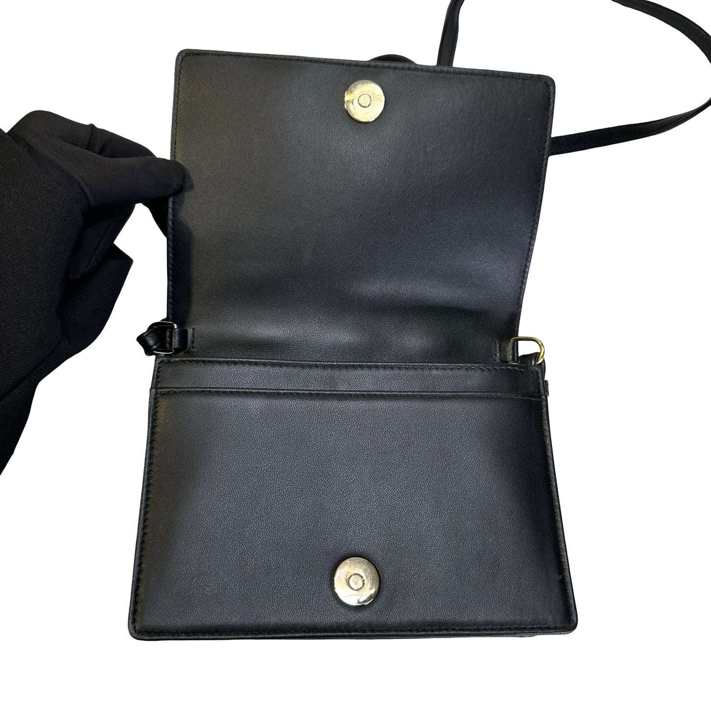 Used DIOR Cannage Lady Dior Crossbody Bag Black GHW