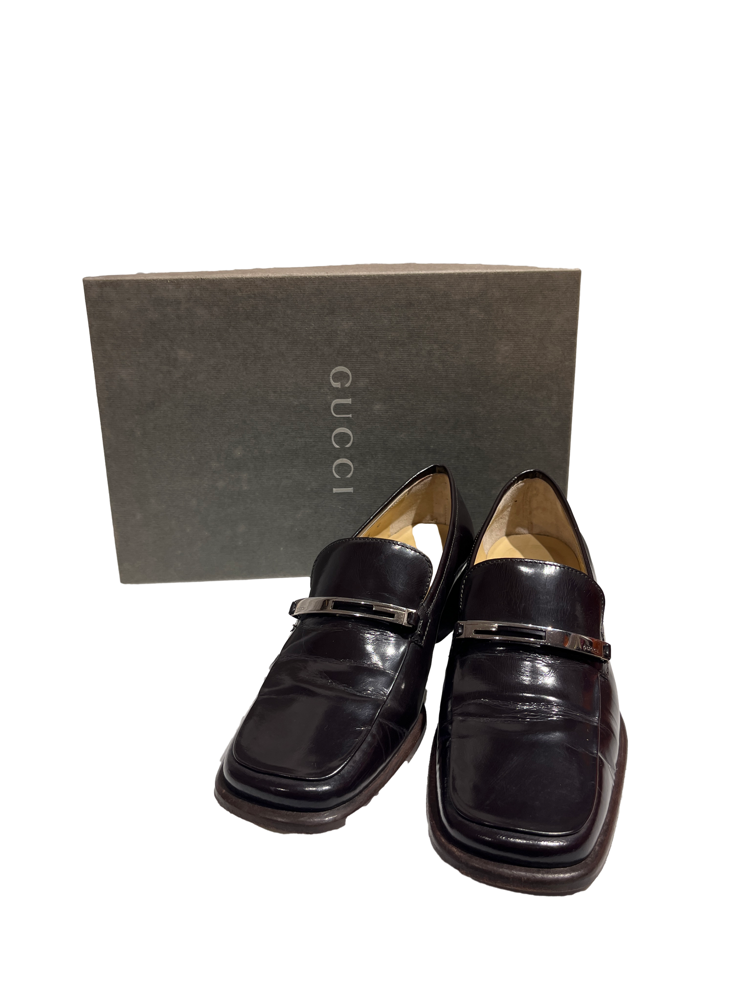 Used Gucci Loafers Brown PHW