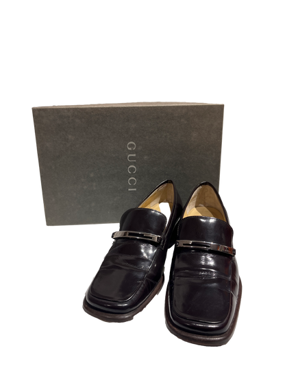 Used Gucci Loafers Brown PHW
