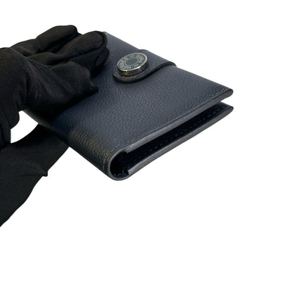 Used HERMES Togo Dogon Card case Navy PHW