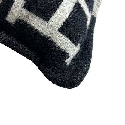 Used HERMES Avalon Cushion Accessories Black White