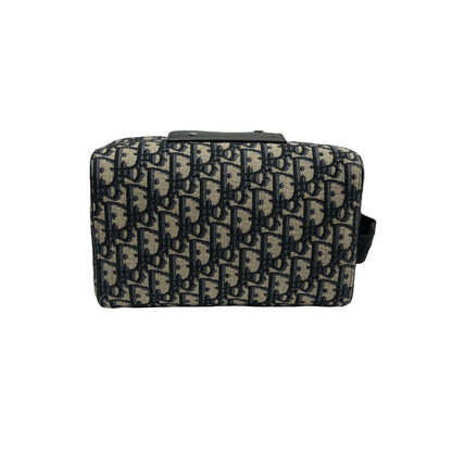 Brand New DIOR Oblique Jacquard Lingot 22 Pouch Navy Beige