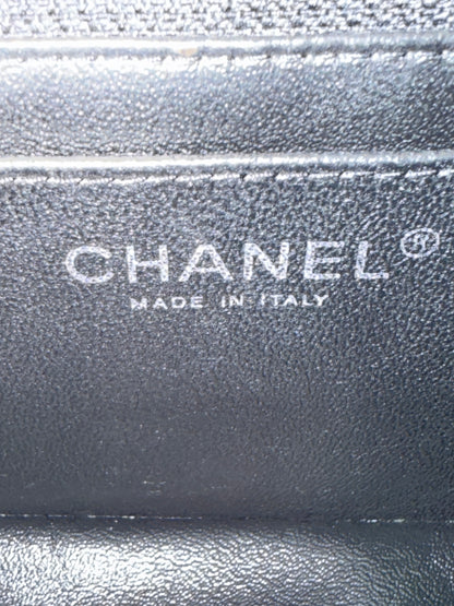 Used Chanel Quilted Patent Leather Classic Flap Mini Chain Shoulder Bag Black PHW
