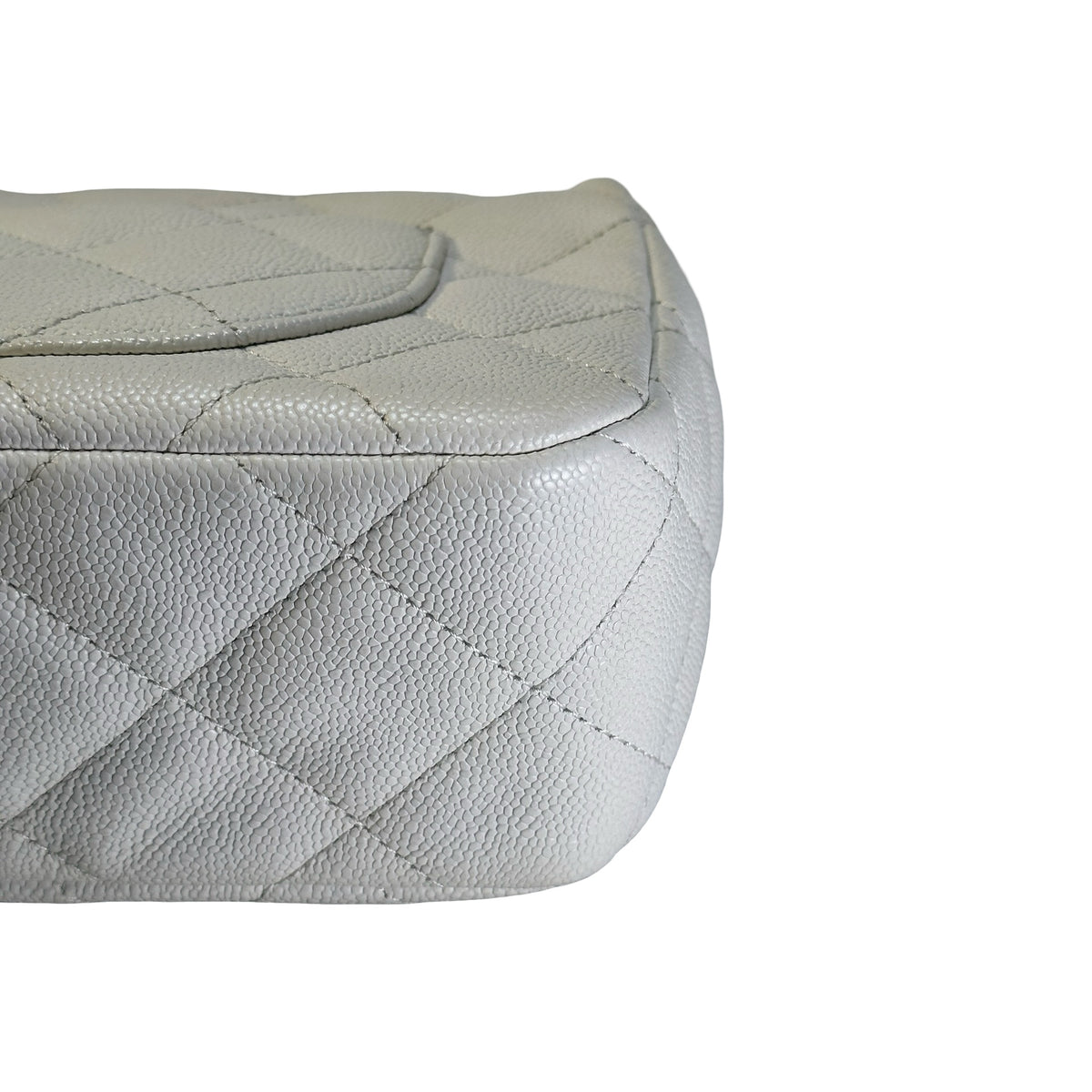 Used CHANEL Caviar Skin 23P Heart Crush Small Flap Bag Chain Shoulder Bag White GHW