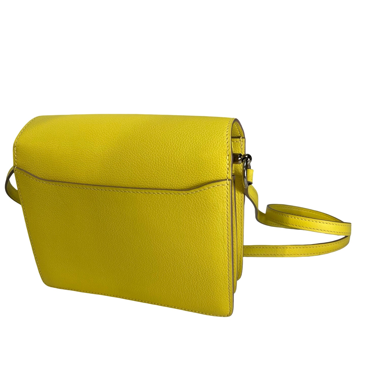 Used HERMES Evercolor Roulis Shoulder Bag YELLOW PHW