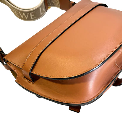 LOEWE Calfskin Leather Gate Cross Body Bag Tan Brown