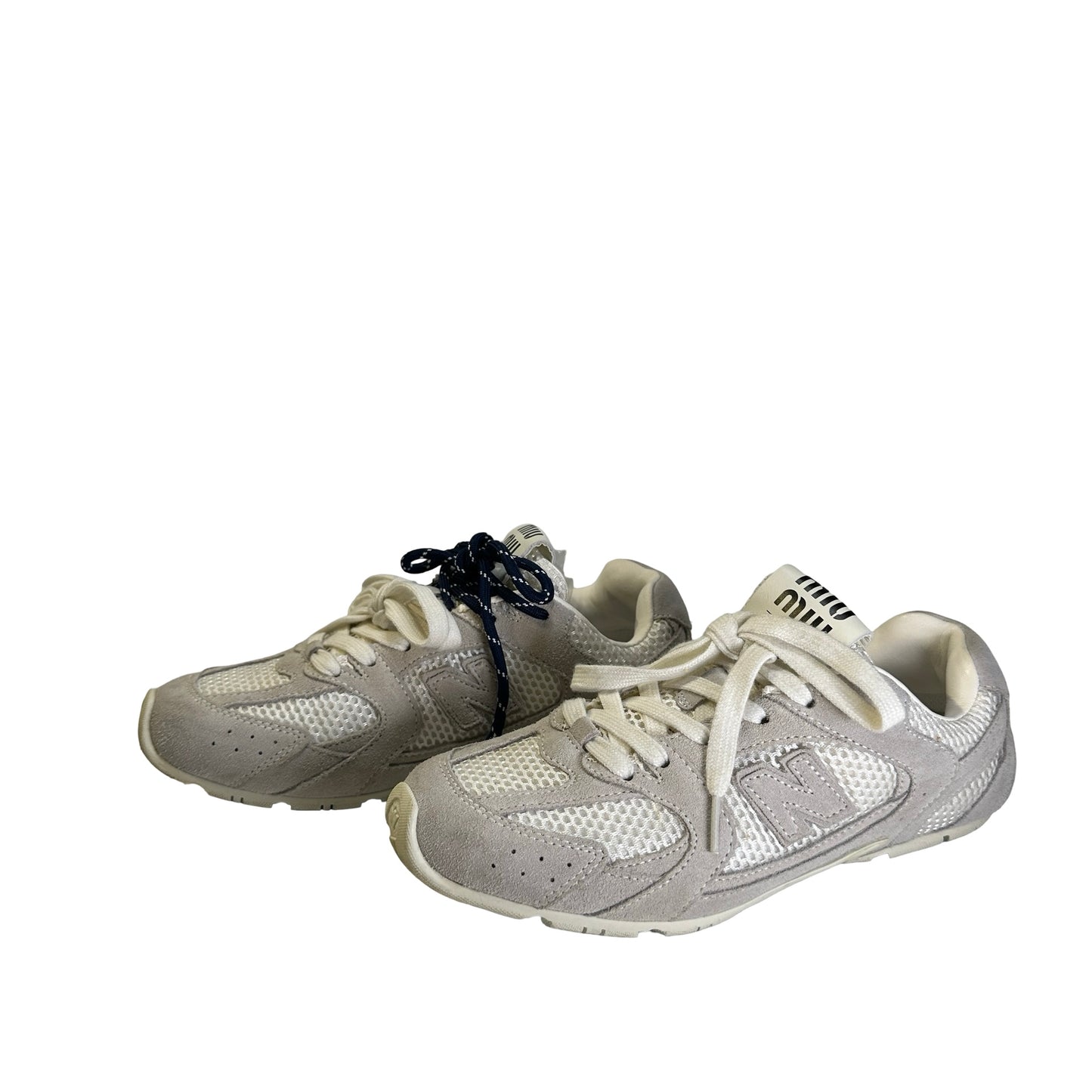 Used MIU MIU Suede Mesh New Balance 530 Sneakers White Grey