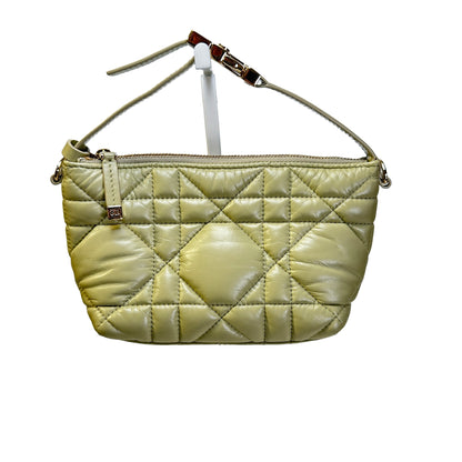 Used DIOR Macrocannage Leather DiorTravel Nomad Pouch Green