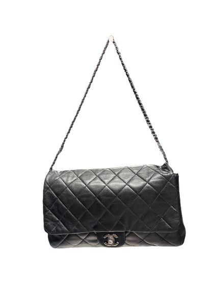 Chanel Lambskin Classic Flap Shoulder Bag Black with Silver Hardware [3001708]