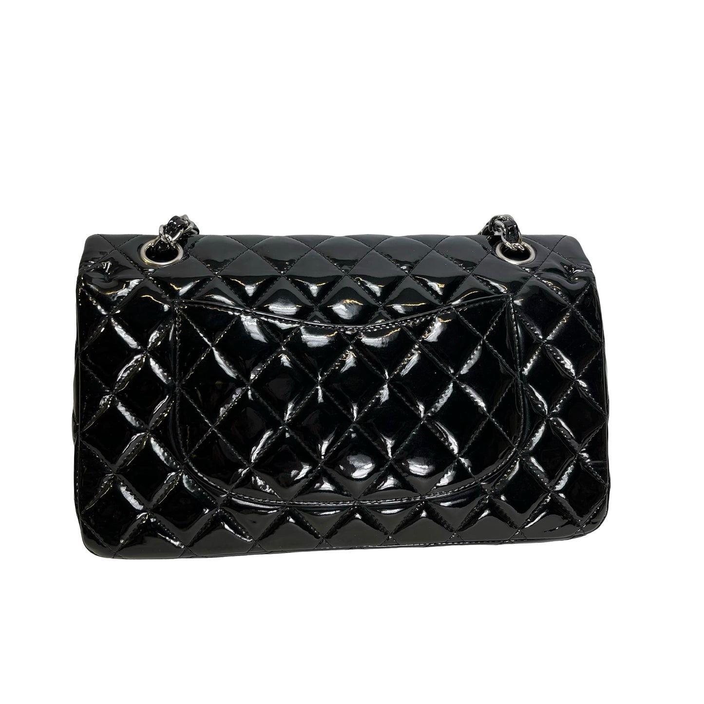 Used CHANEL Pantent CF 25 Cross body bag Black PHW